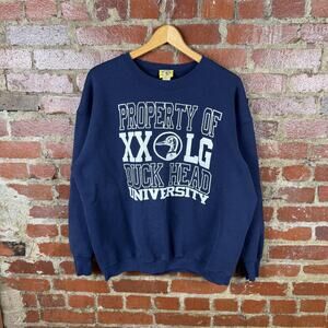 Vintage Duck Head Sweatshirt Mens XL Blue Property Of Duck Head University USA